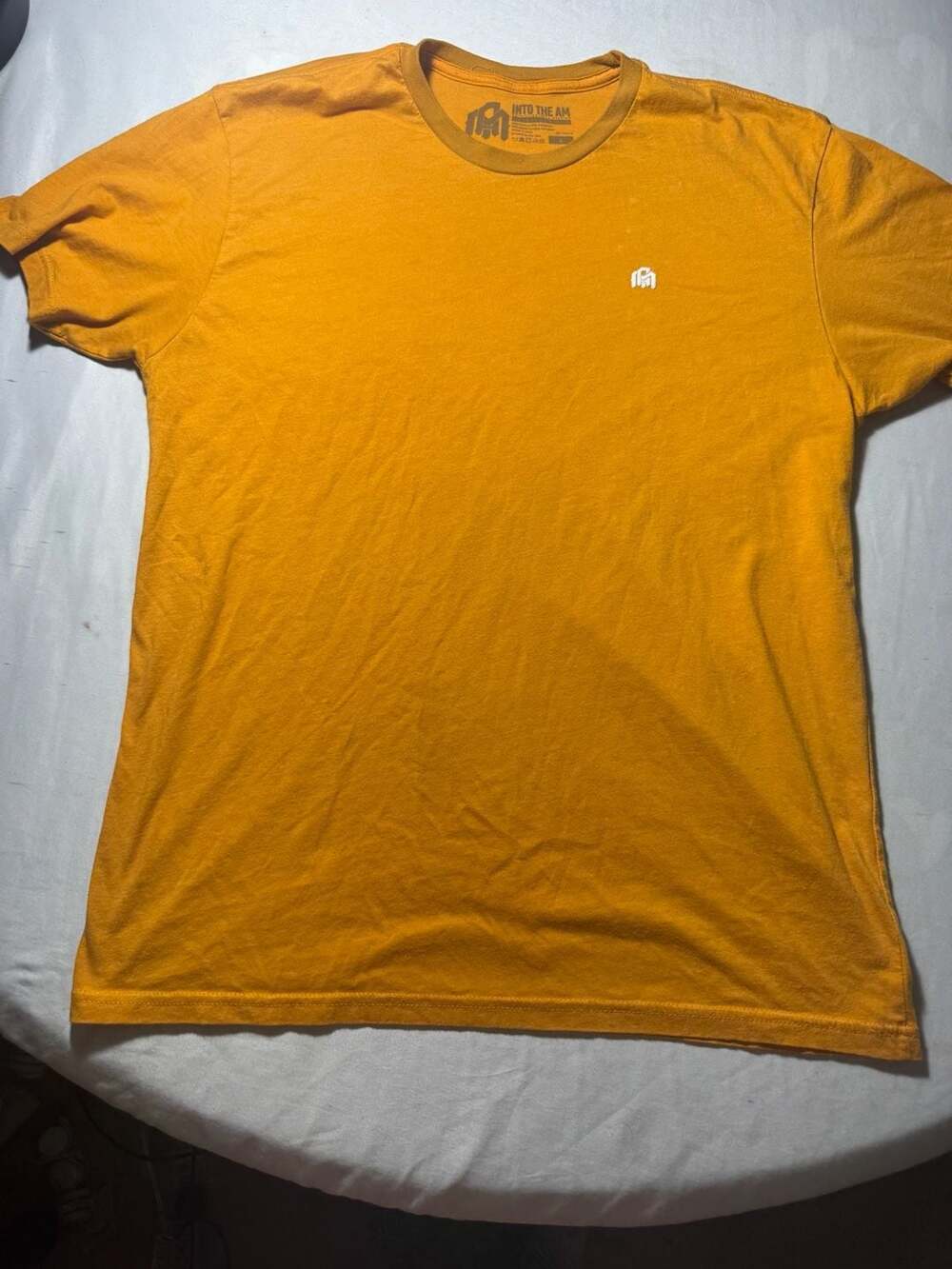 Into the am Men's Mustard Crewneck T-Shirt with Logo